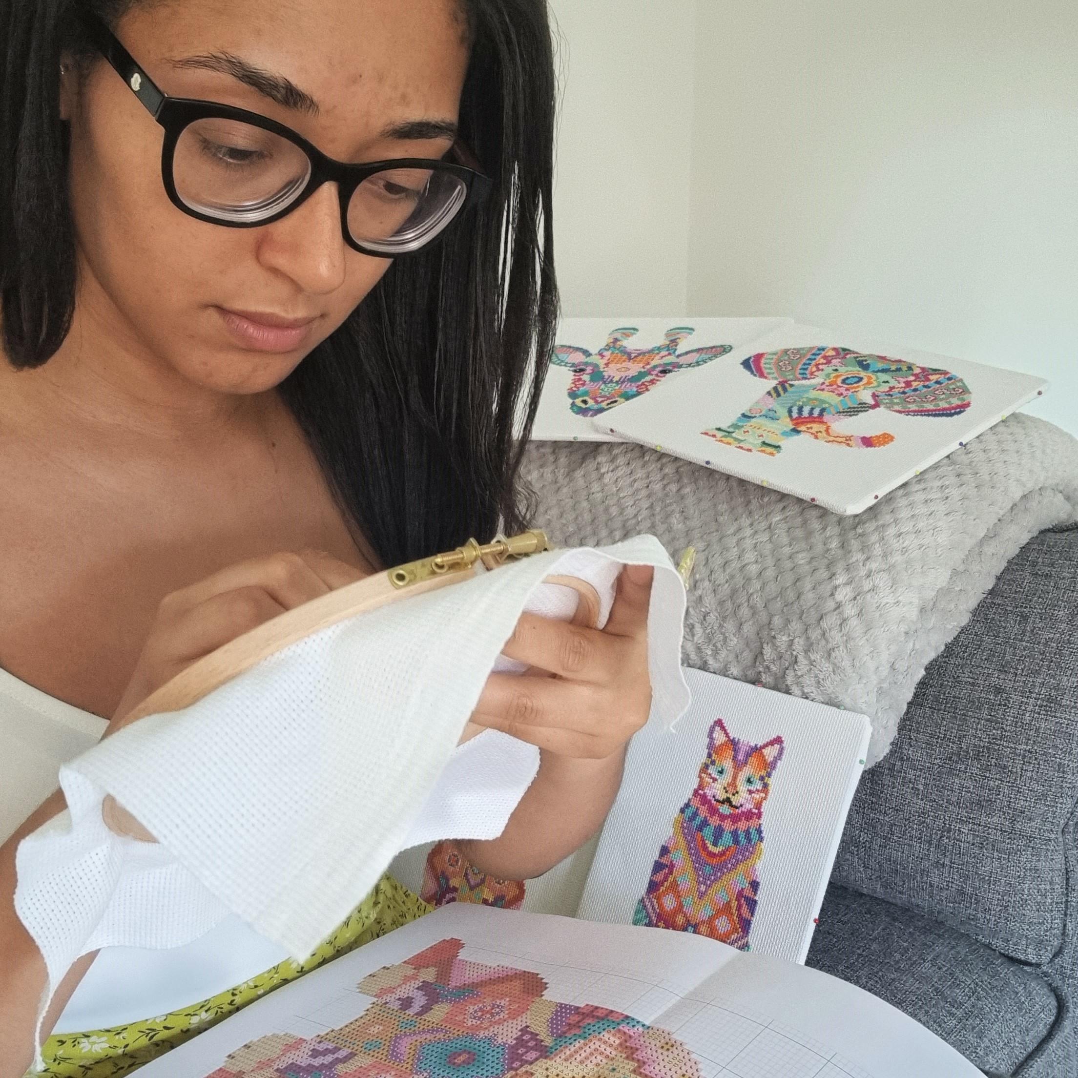 Cross stitching a design suitable for beginners