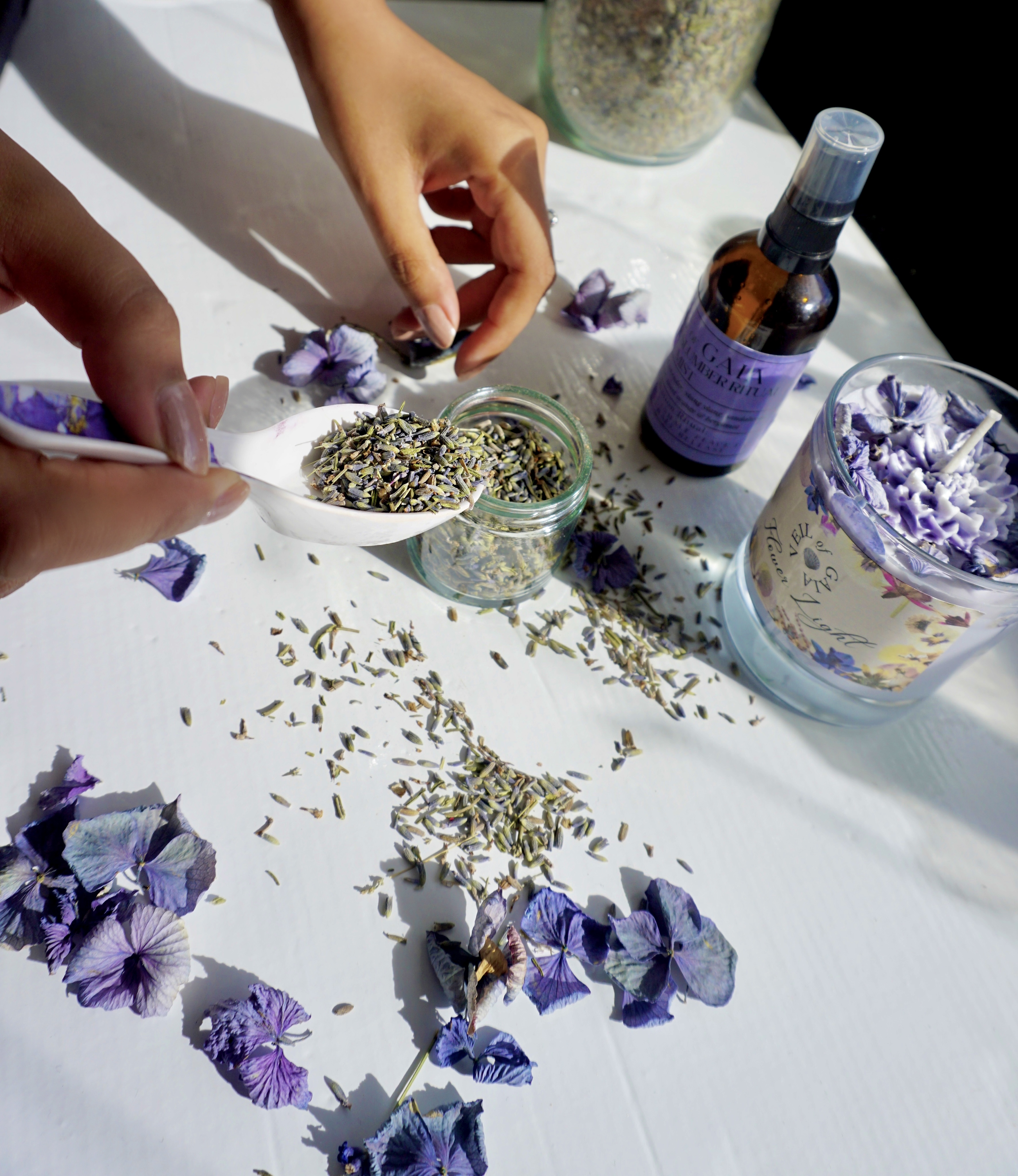 adding lavender to a pillow mist blend