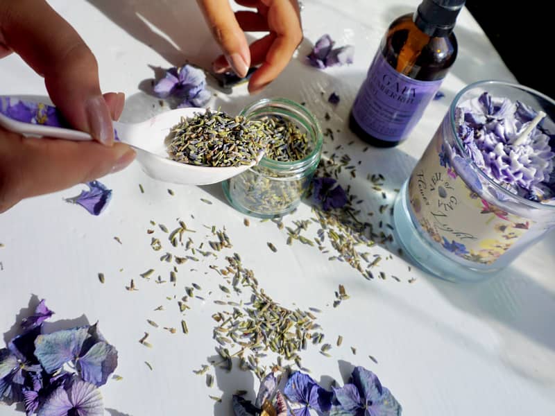 adding lavender to a pillow mist blend
