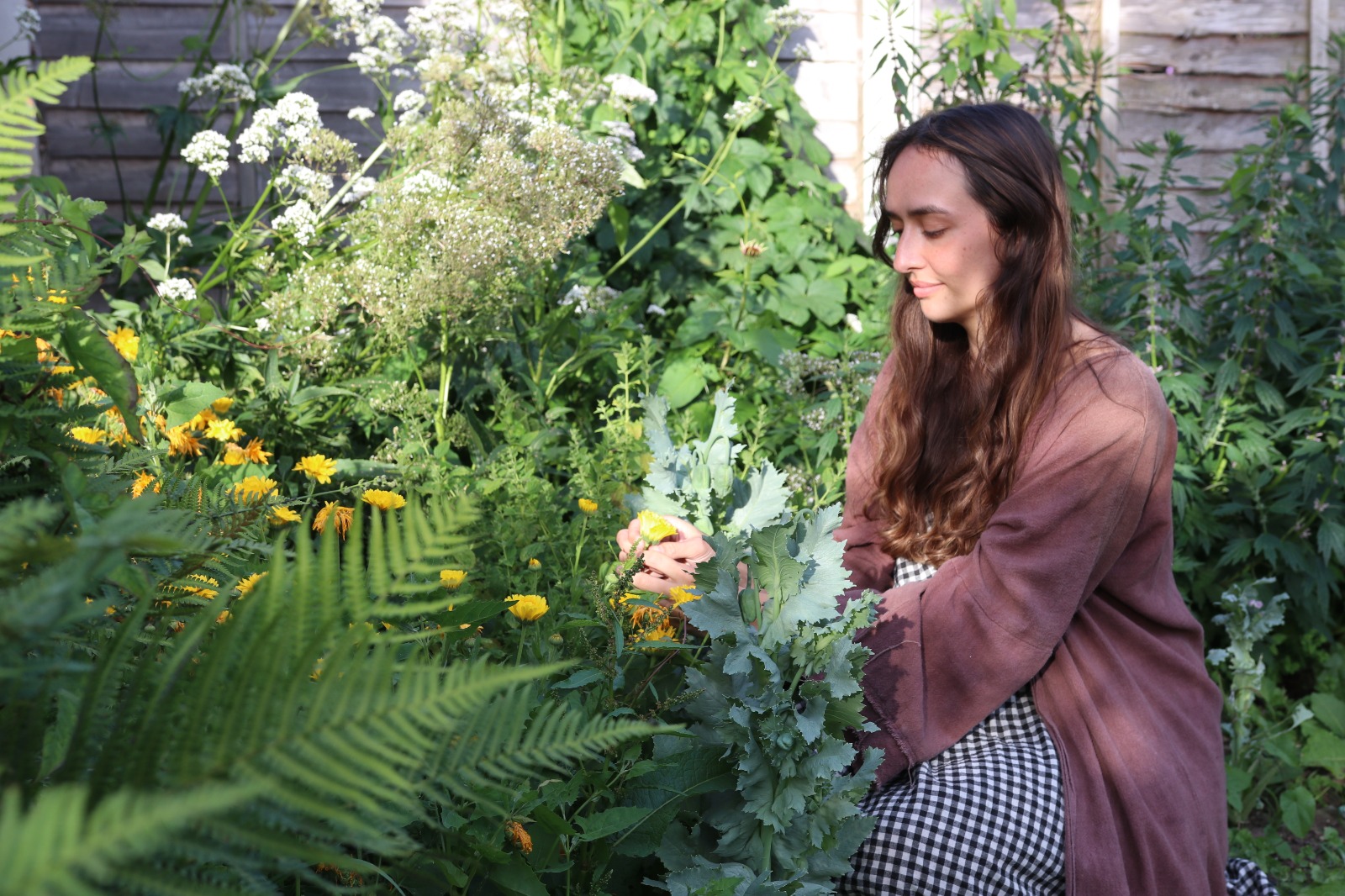 Salix Moon in her herb garden