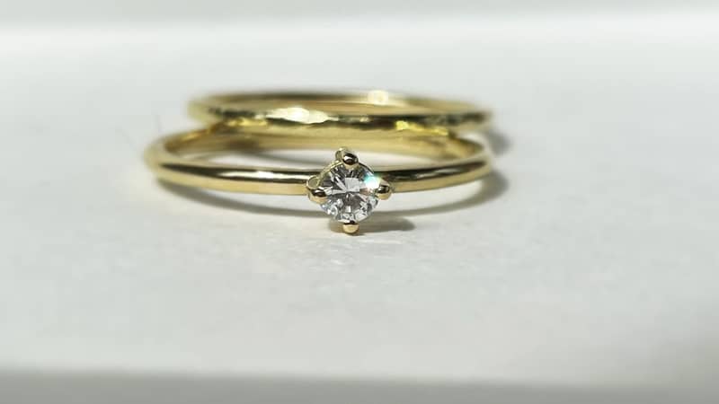 Diamond & Gold stacking Ring