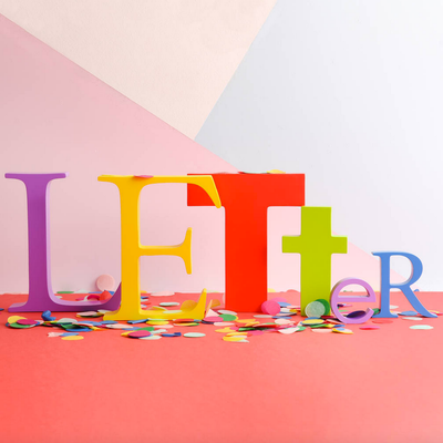 mixed font bright letters