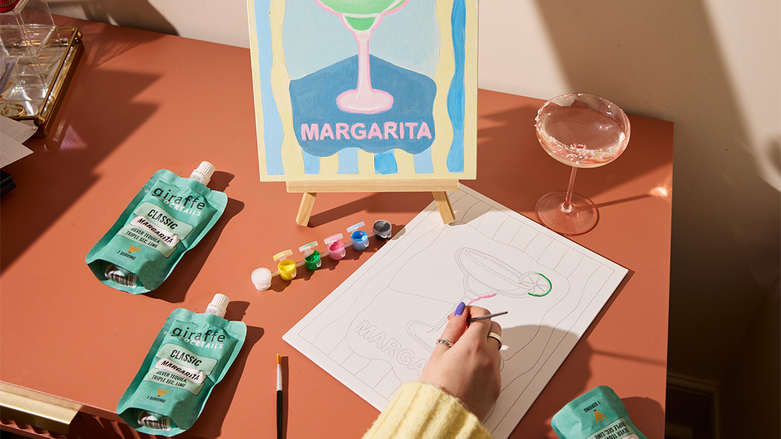 painting kit with cocktails