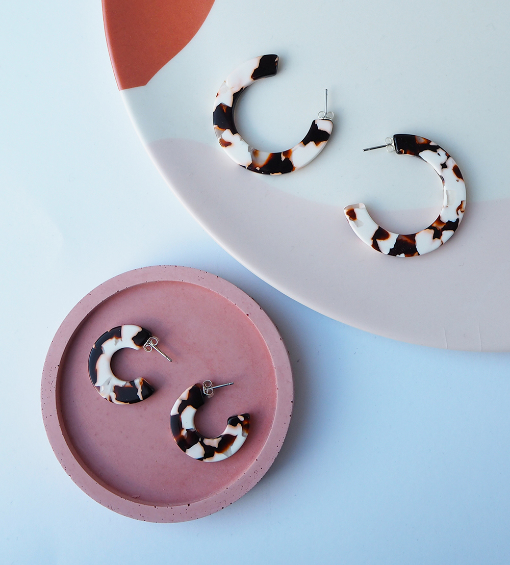 Custom Made prodcuts, Umber Midi Hoop Earrings and Umber Mini Hoop Earrings