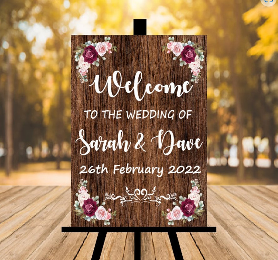 Personalised Wedding Welcome Sign