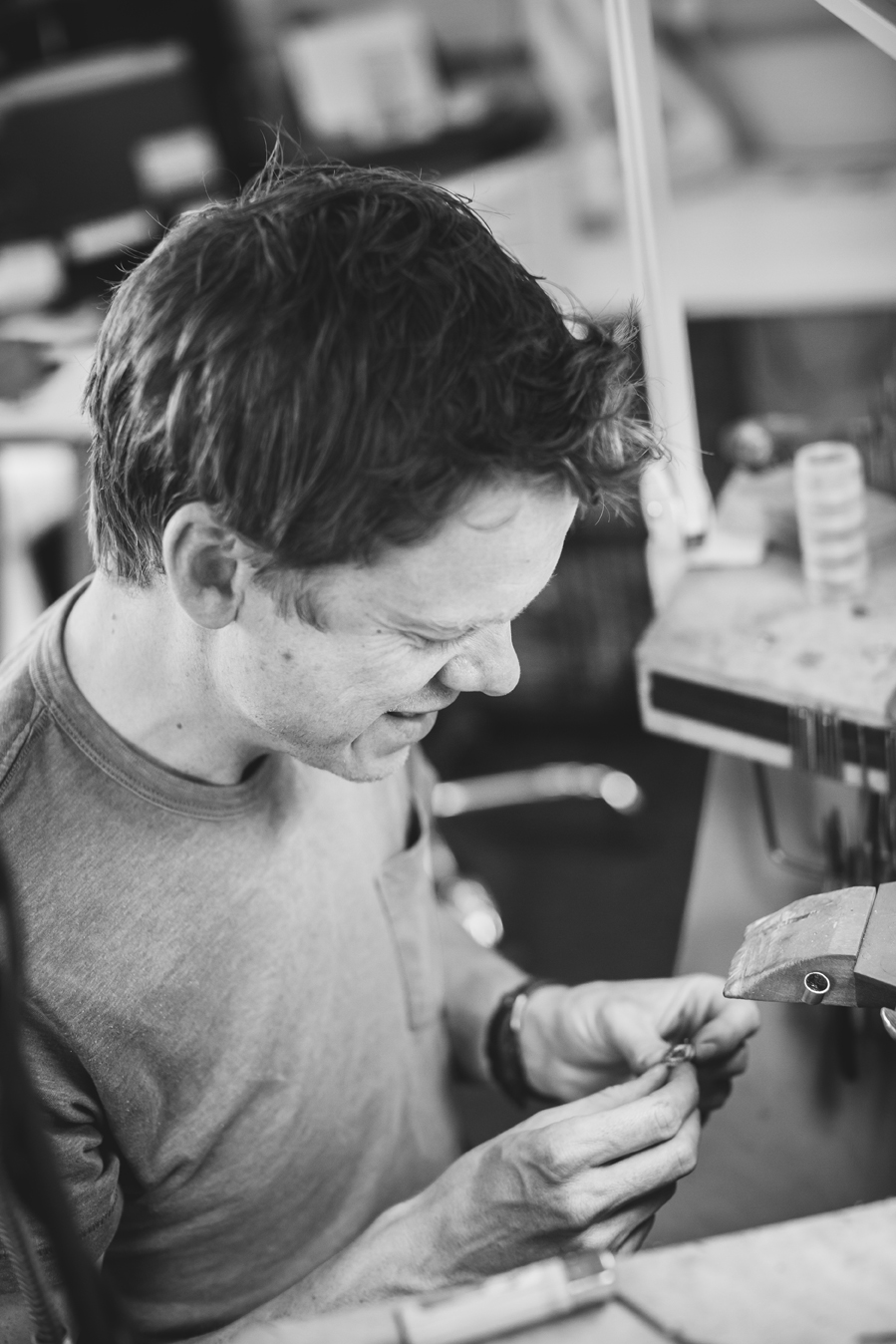 Ross on his workbench