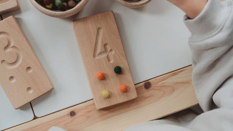 Wooden number counting boards