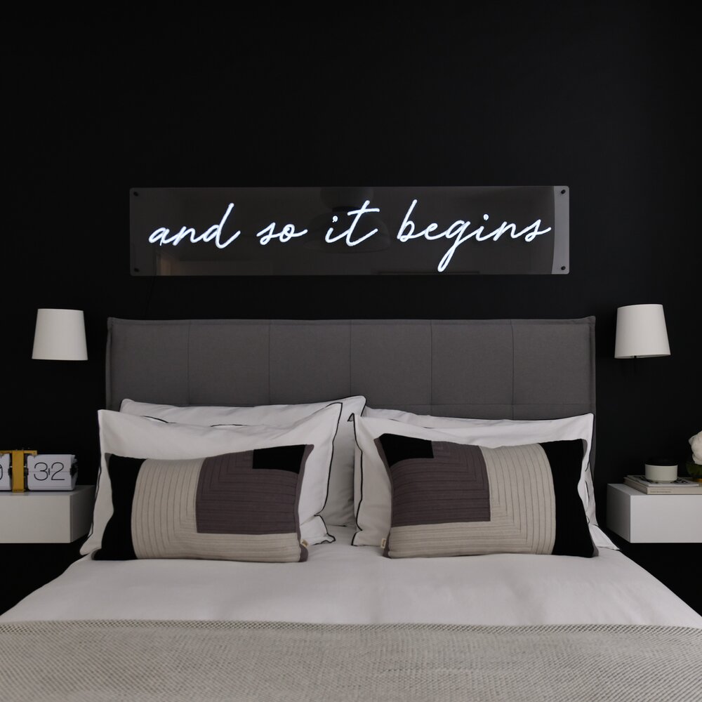 And So It Begins. Illuminated EL neon Graphic Art