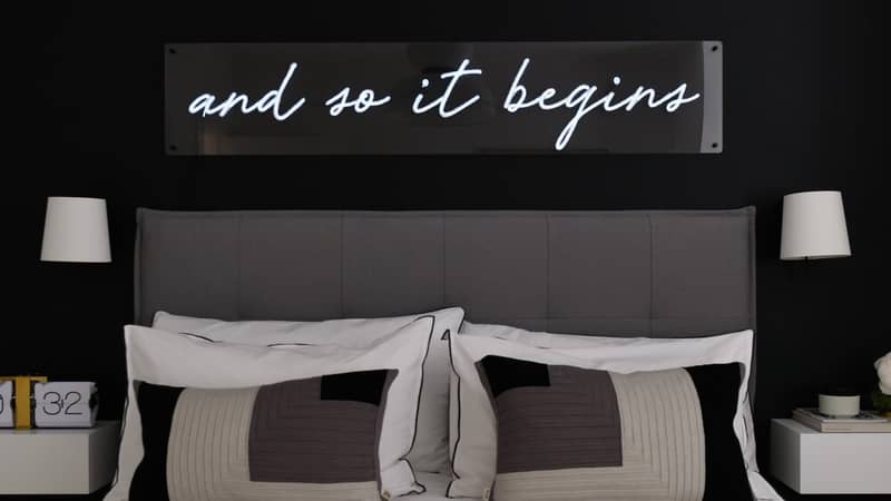 And So It Begins. Illuminated EL neon Graphic Art