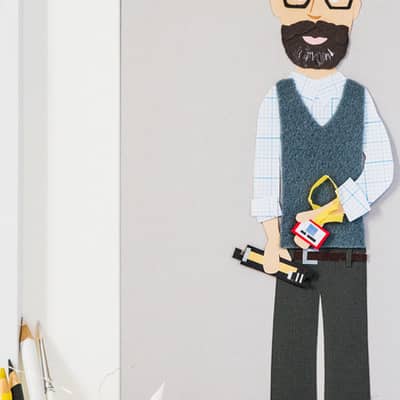 A personalised and unique 'Paper People' portrait gift.