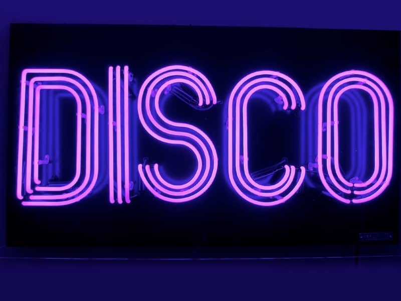 Purple real glass neon Disco sign
