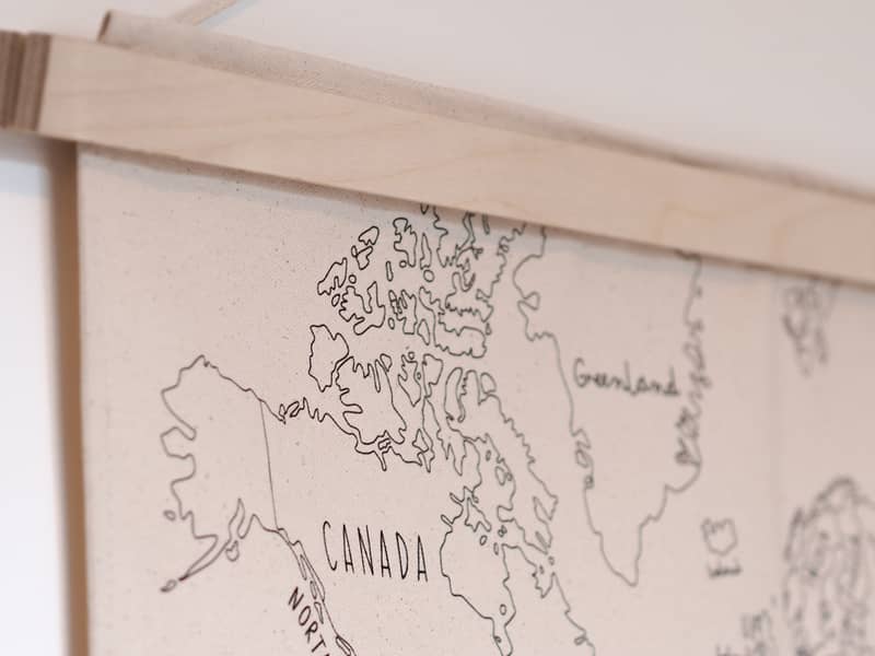 Little M world map wall hanging