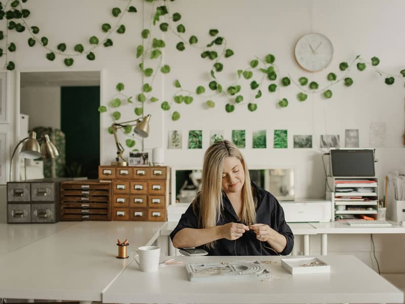 Debbie Carlisle at work in her Sheffield studio