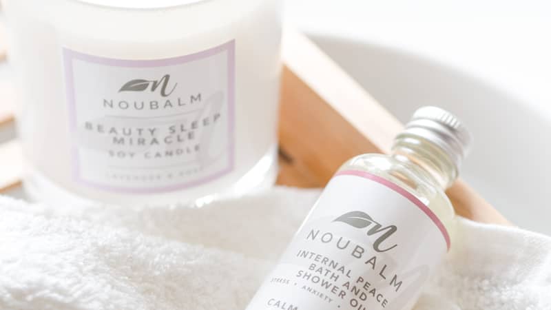 Beauty Sleep Miracle Soy Candle and Internal Peace Bath and Shower Oil.