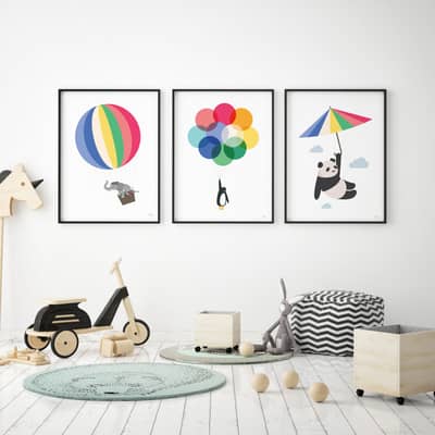 Mr Penguin Balloons Print