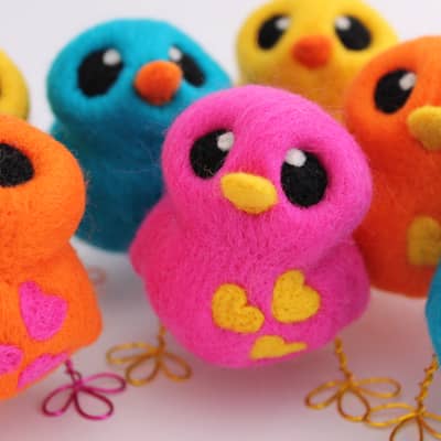 Feltmeupdesigns Needle Felted Love Birds