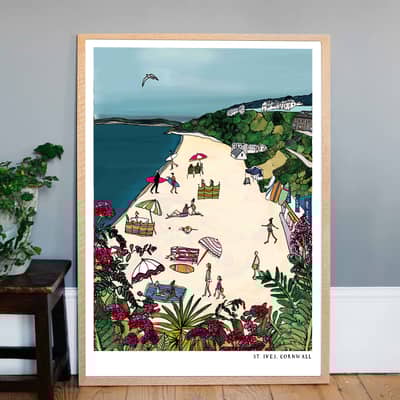 Personalised St Ives Print by Katie Cardew