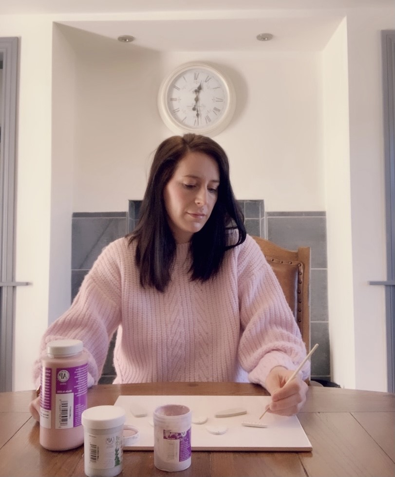 tied with twine ceramic earrings 