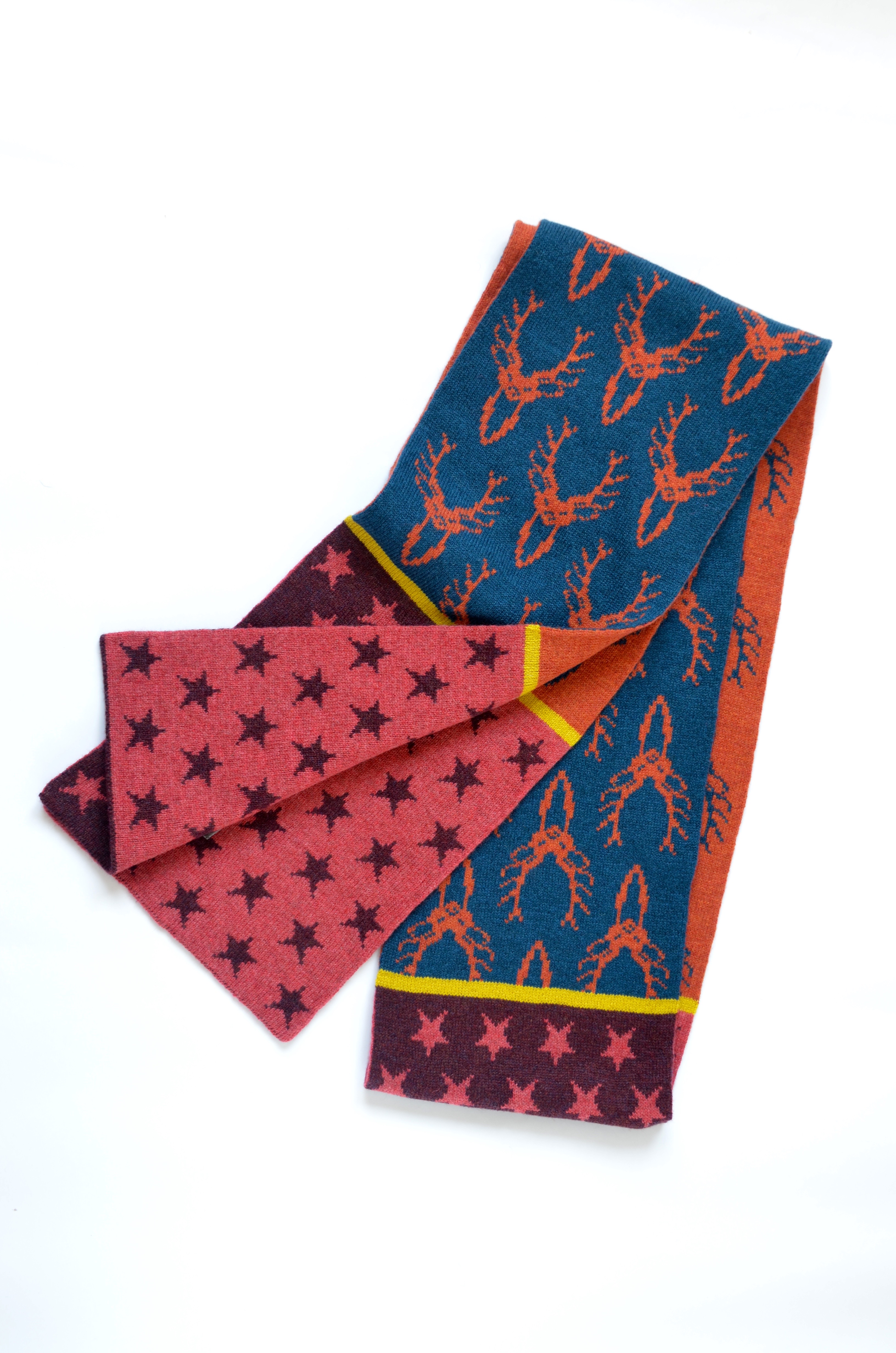 Nervous stitch stag scarf