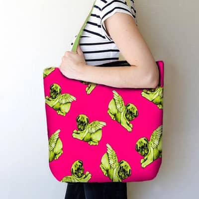 Flying Pug Handbag