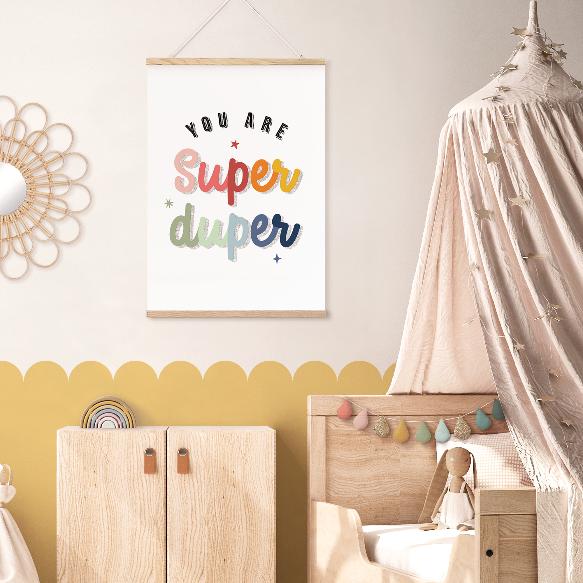 Children's You Are Super Duper Glitter Art Print