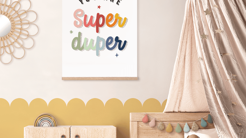 Children's You Are Super Duper Glitter Art Print