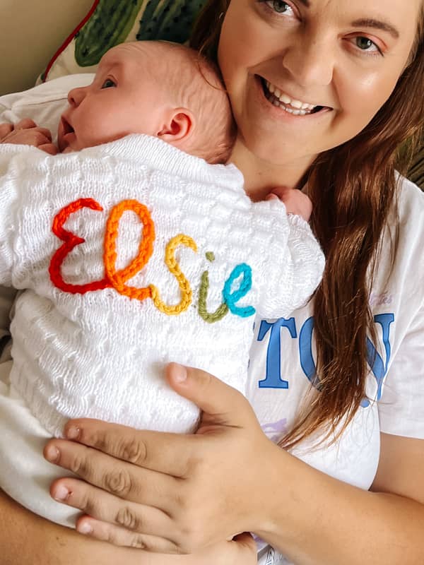 baby cardigan hand embroidered personalised