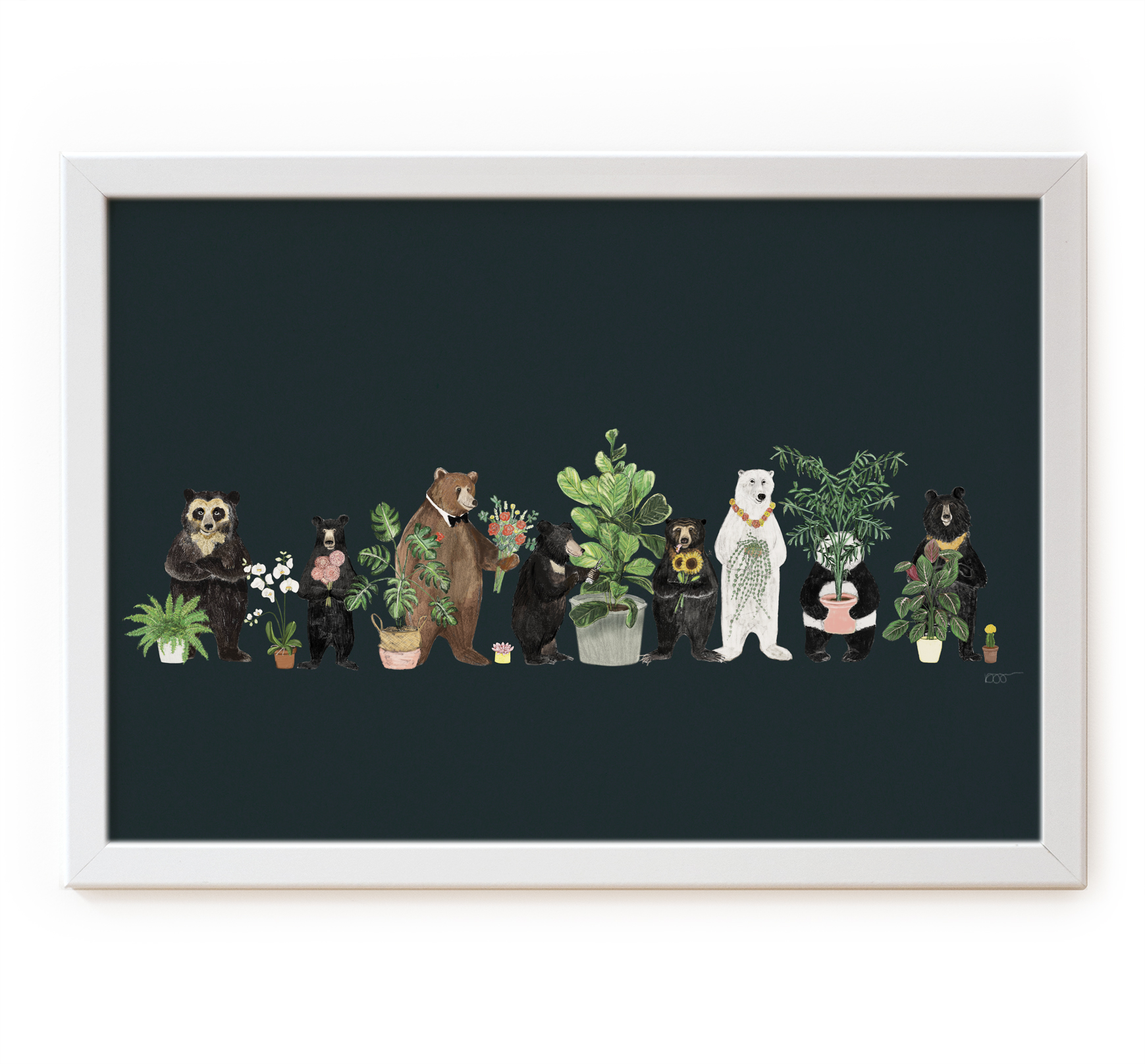 Bears and plants print