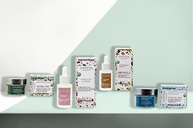 Sheeba london Marula Oil Cleanser, superberry serum, seaweed collagen moisturiser