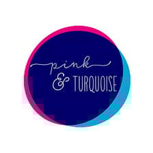 Pink and Turquoise logo