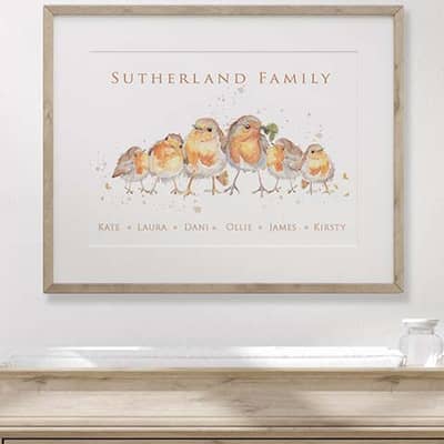 Robins Personalised Family Print