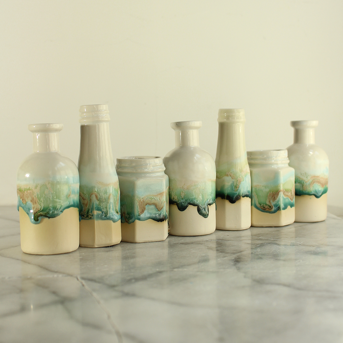 Ceramic bottle vases