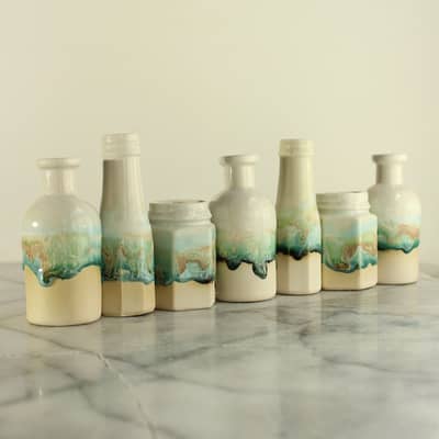 Ceramic bottle vases