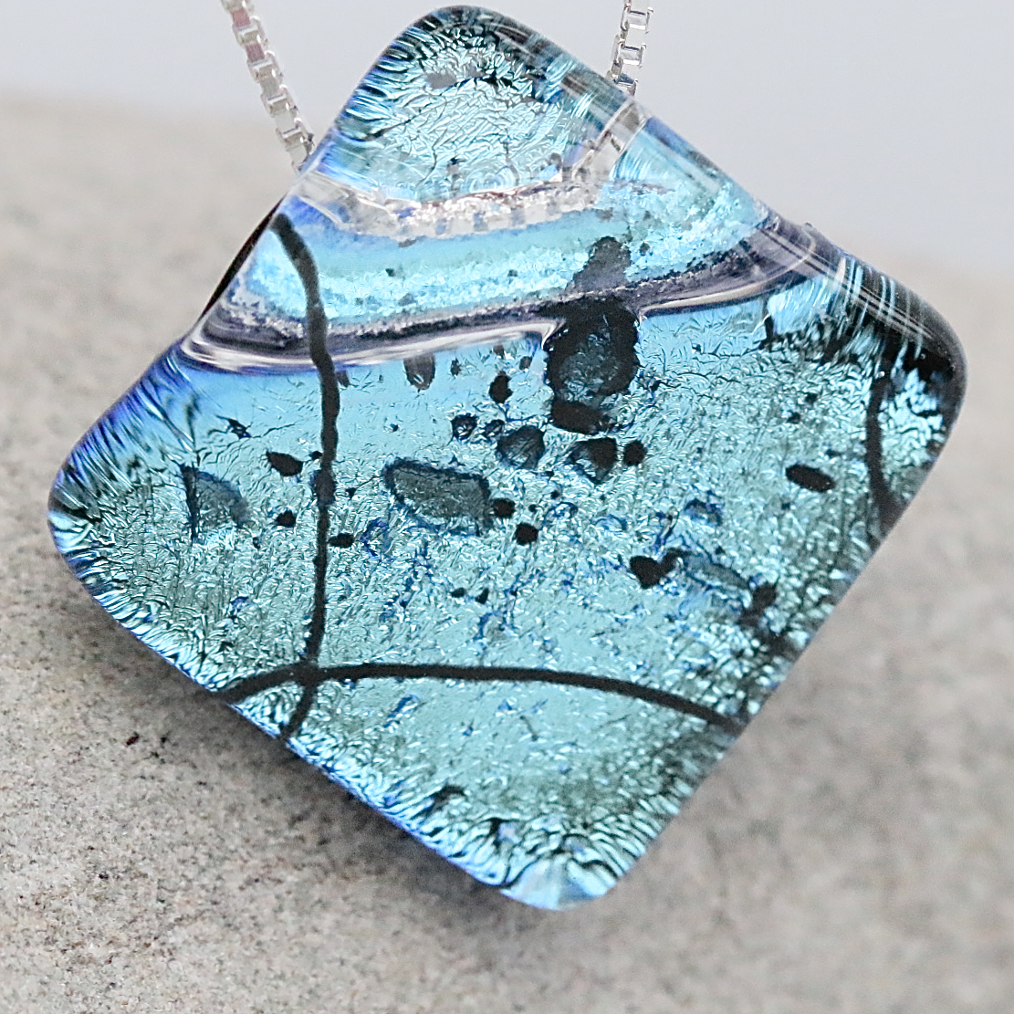 Turquoise Blue Glass Pendant