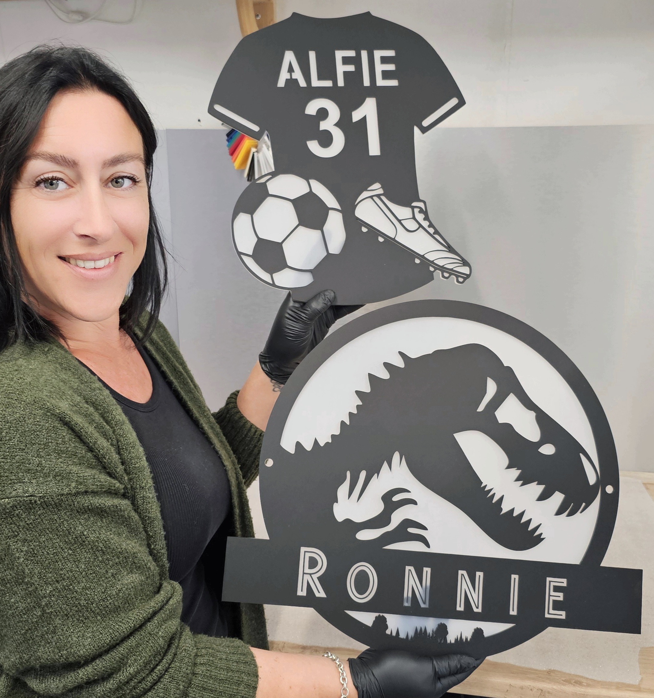 Tracey with a custom order