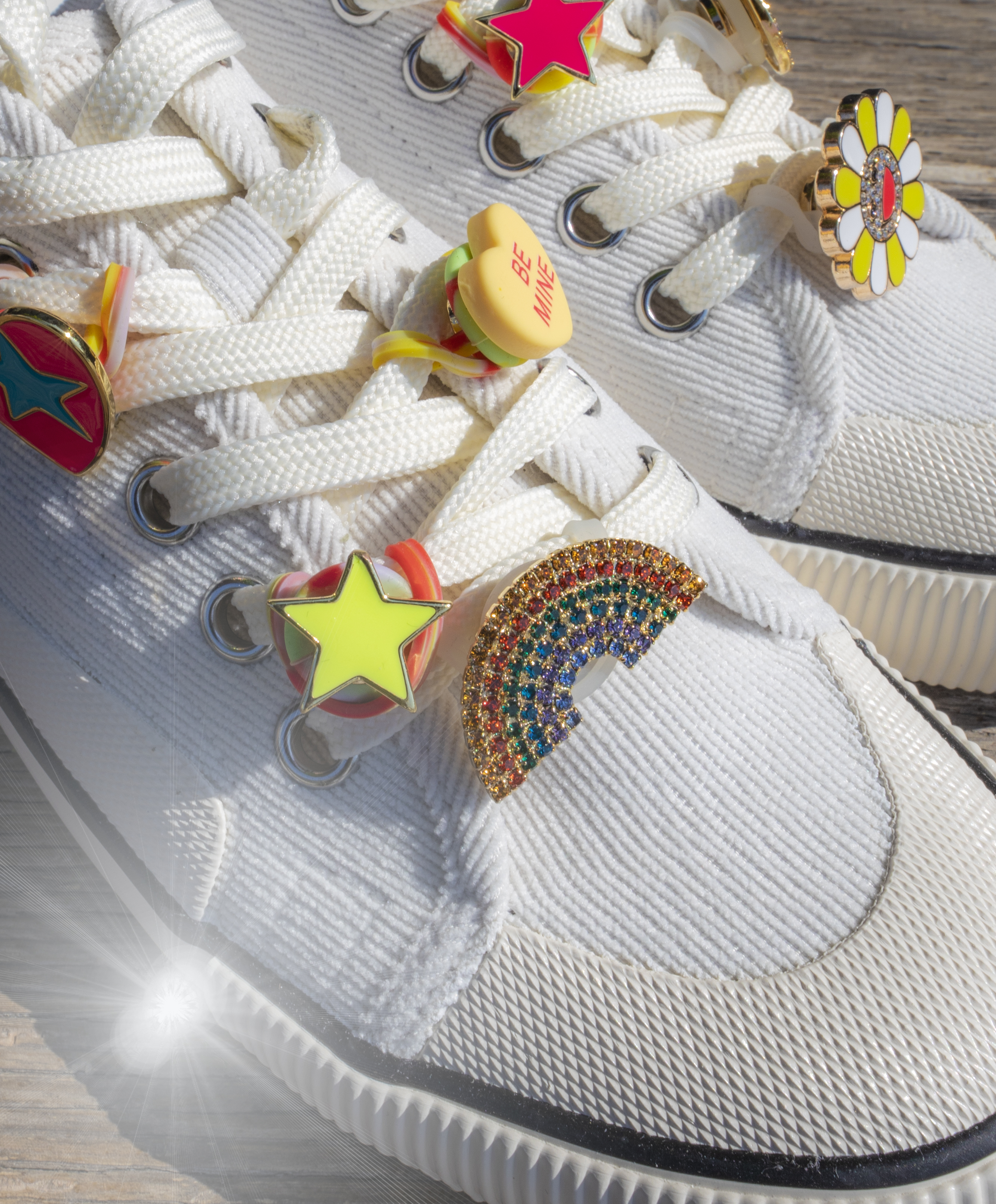 Accessories that attach easily and uniquely to personalize any part of your outfit from your footwear to your jackets!