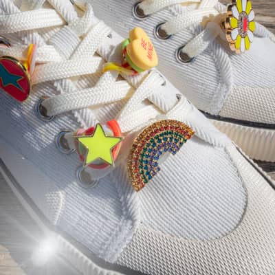 Accessories that attach easily and uniquely to personalize any part of your outfit from your footwear to your jackets!