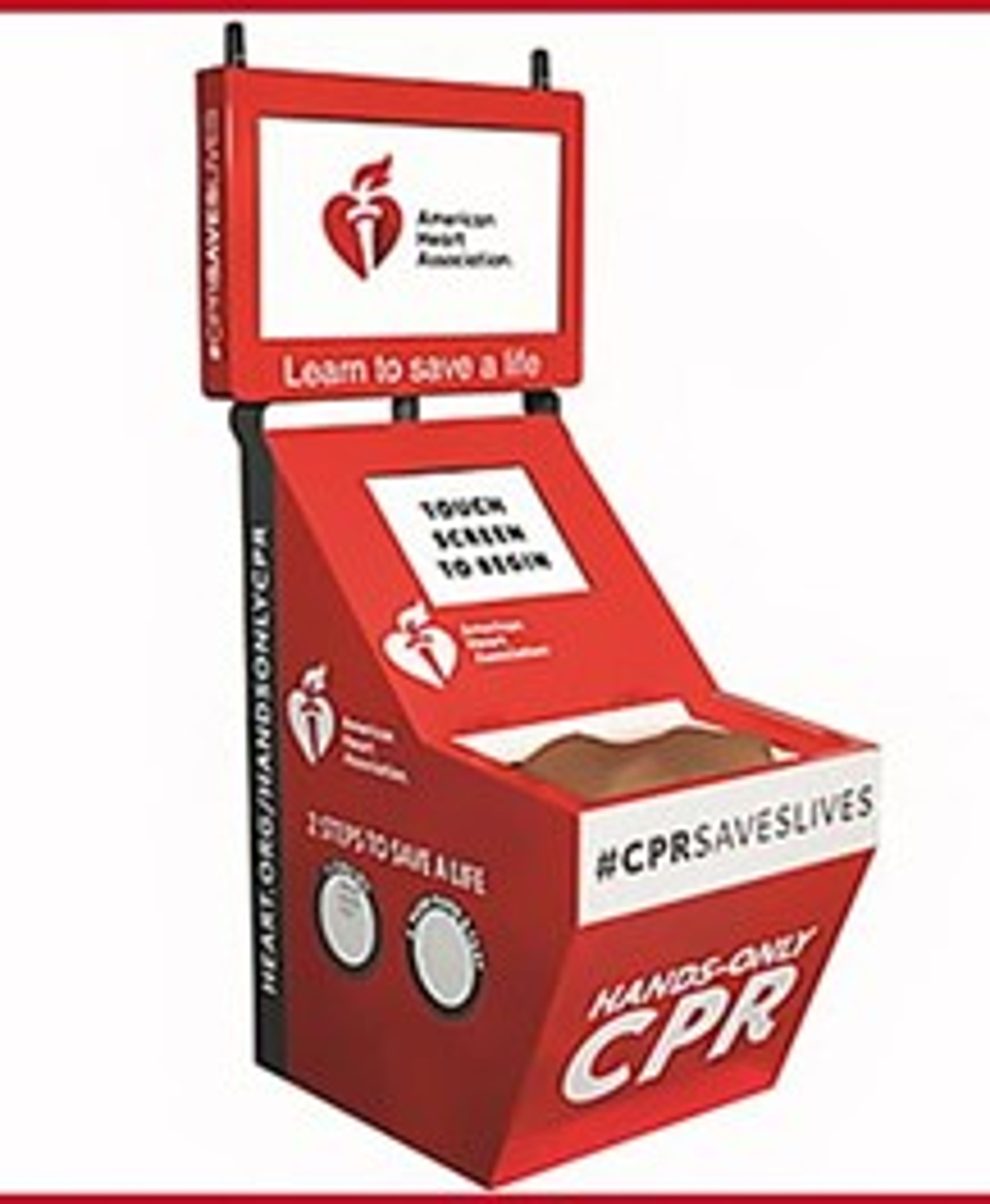 American Heart Association CPR teaching kiosk
