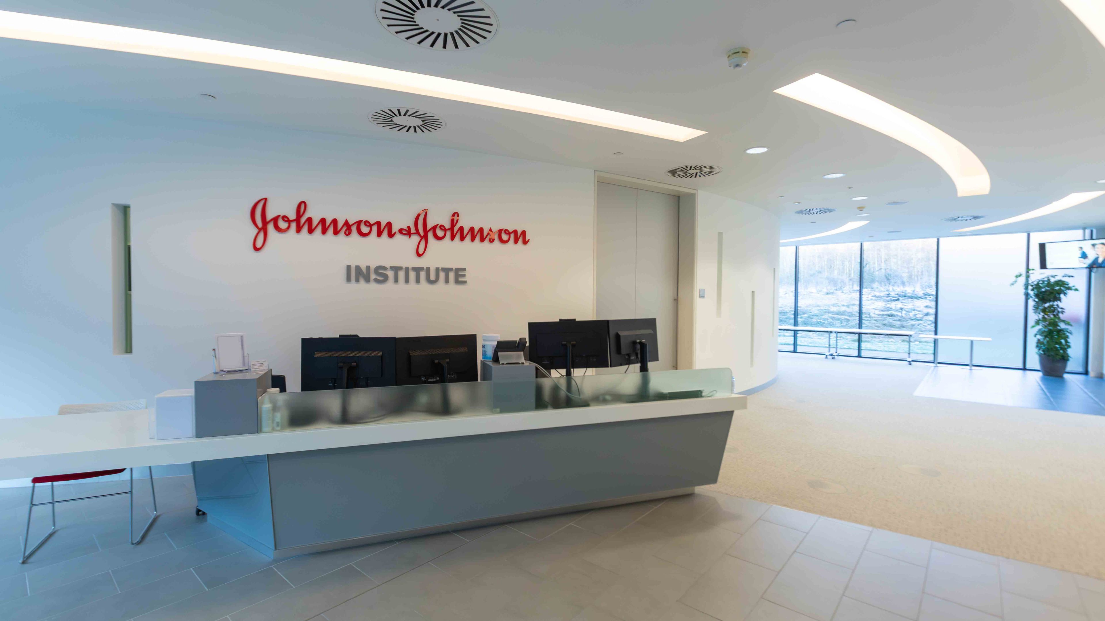 Reception area in the Johnson & Johnson Institute facility location in Wokingham, United Kingdom