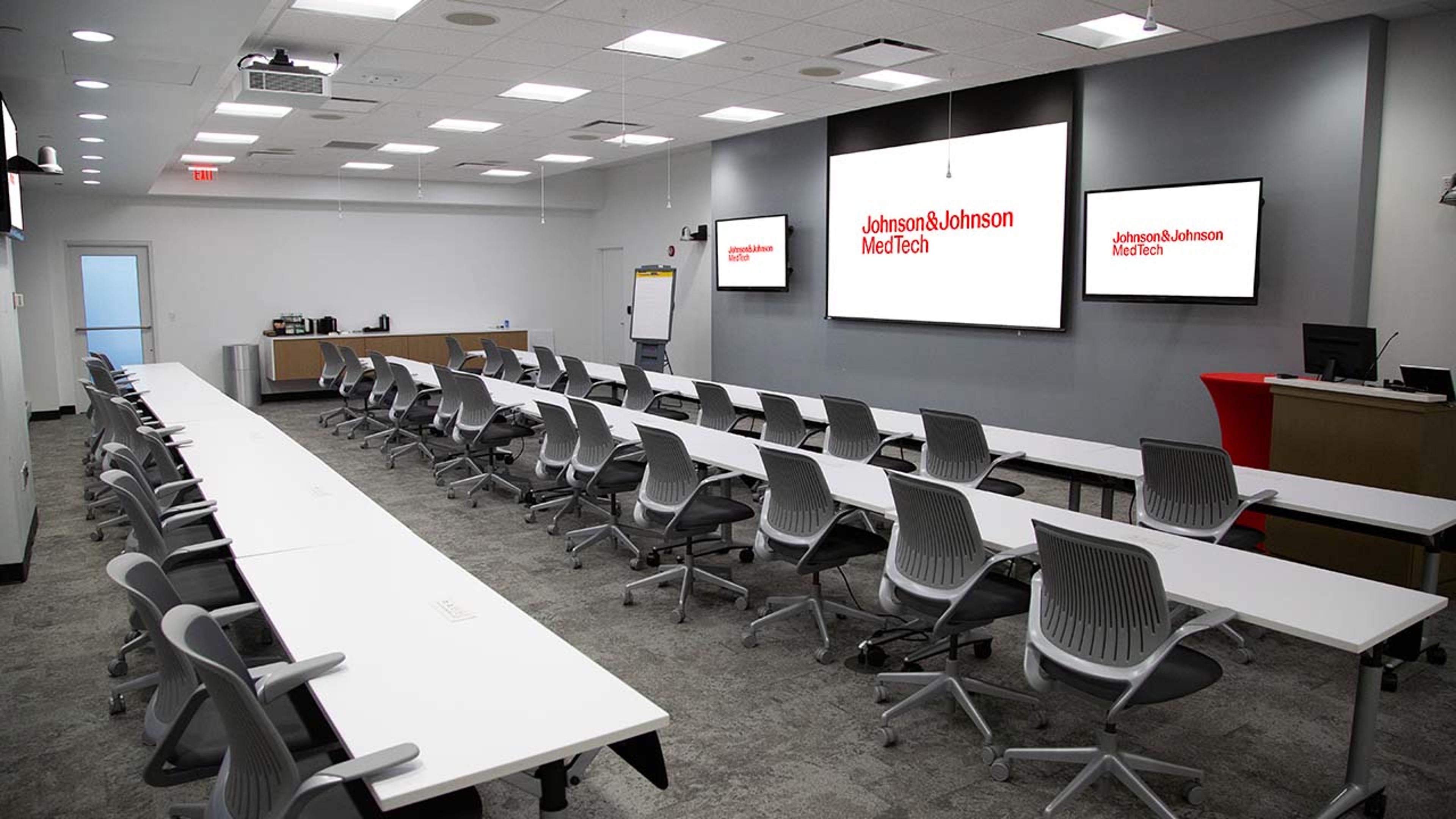 Active conference room in the Johnson & Johnson Institute facility location in Cincinnati, Ohio