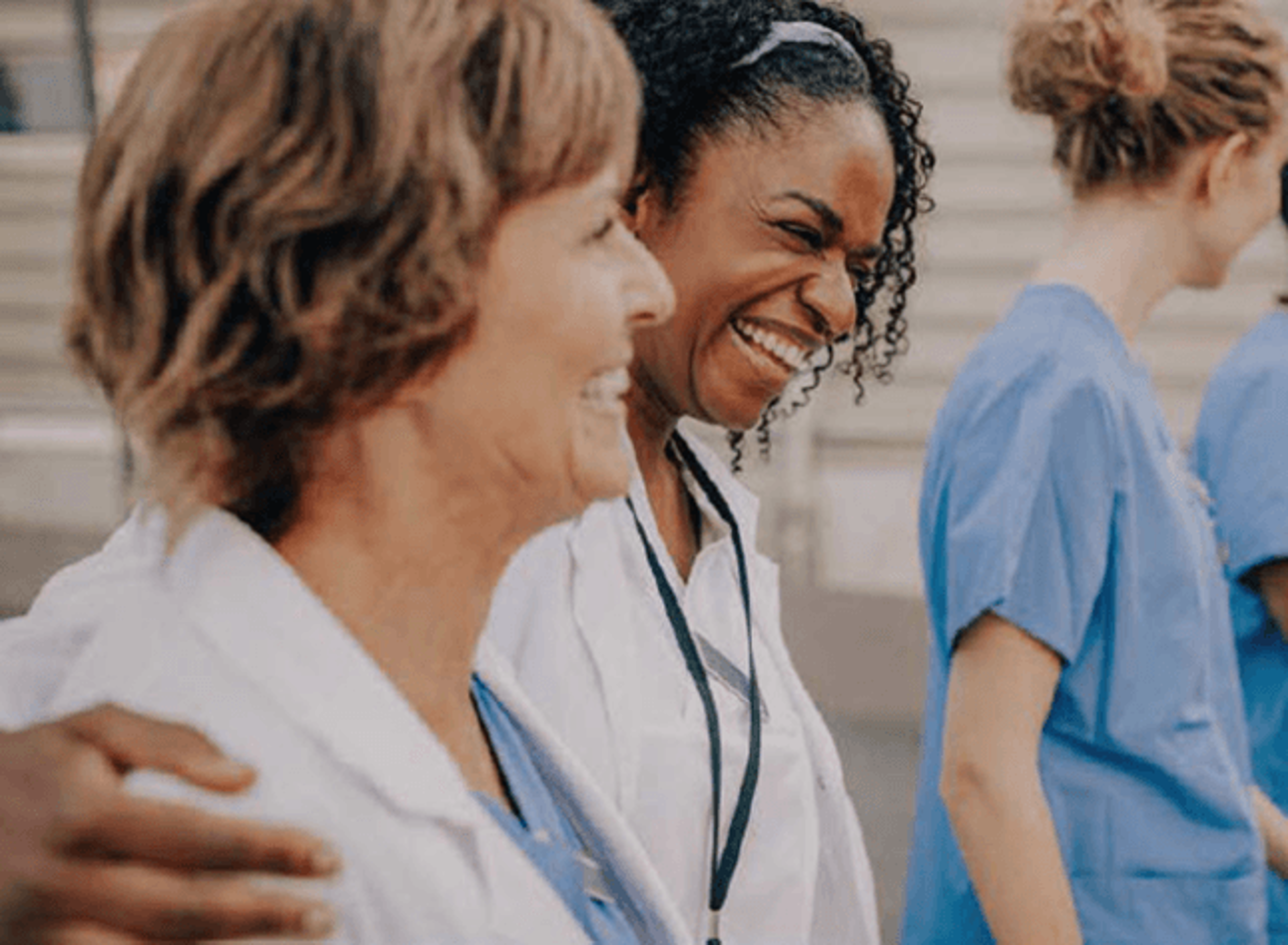 Group of nurses in medical scrubs