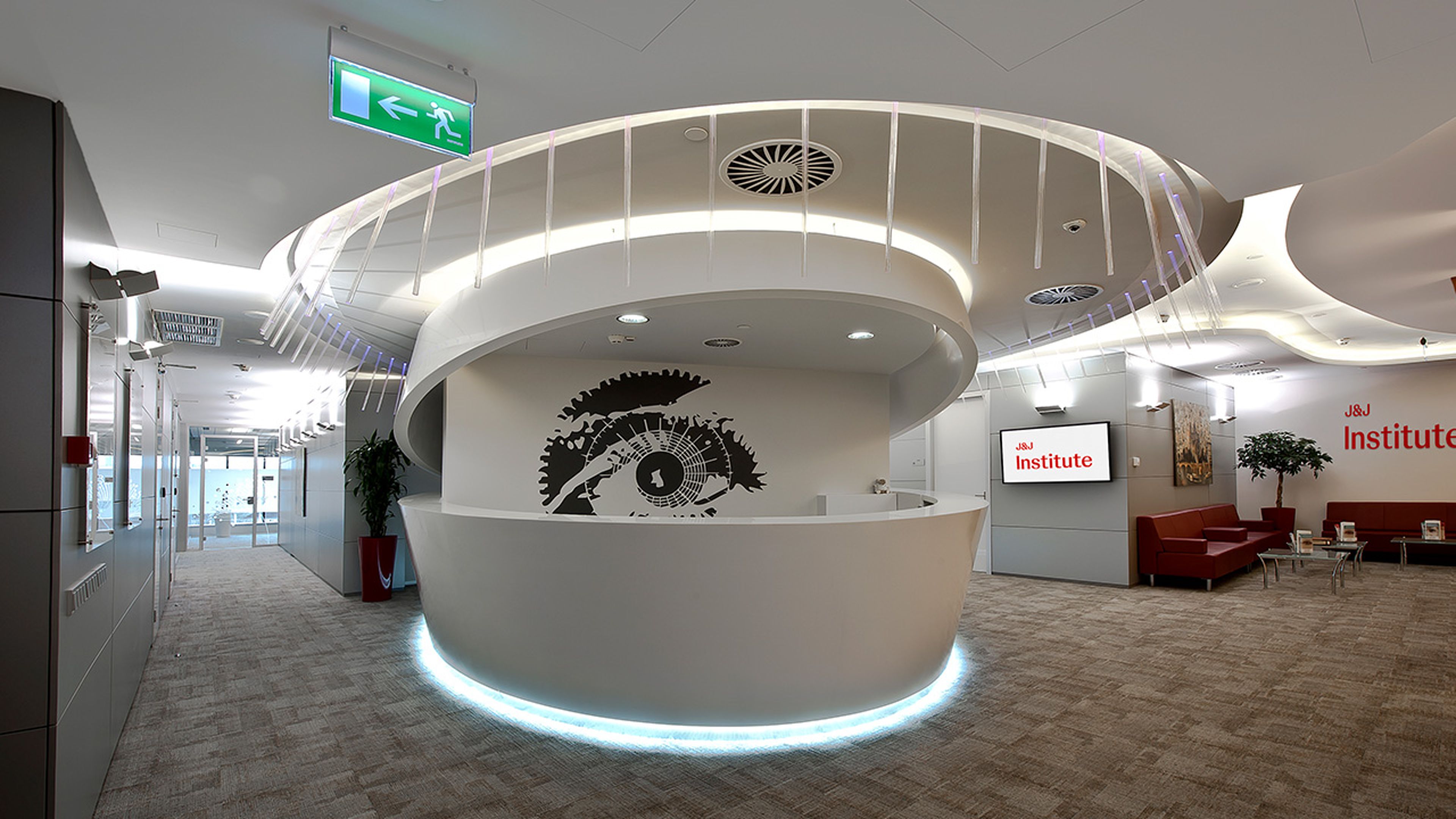 Reception area in the Johnson & Johnson Institute facility location in Moscow, Russia