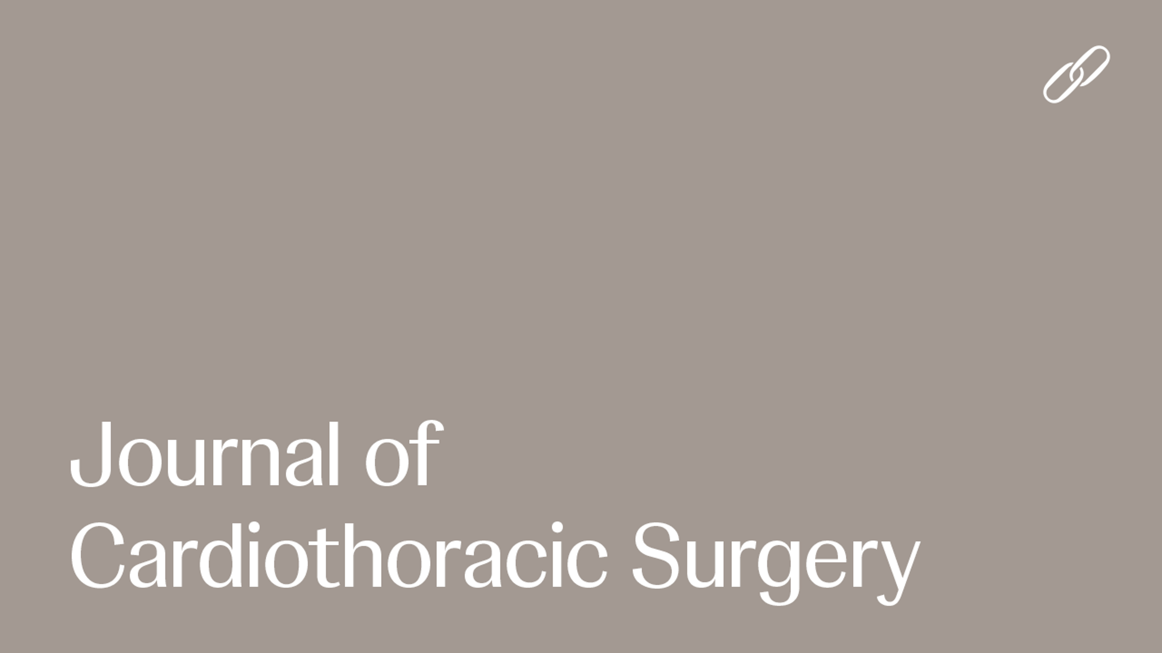 Journal of Cardiothoracic Surgery