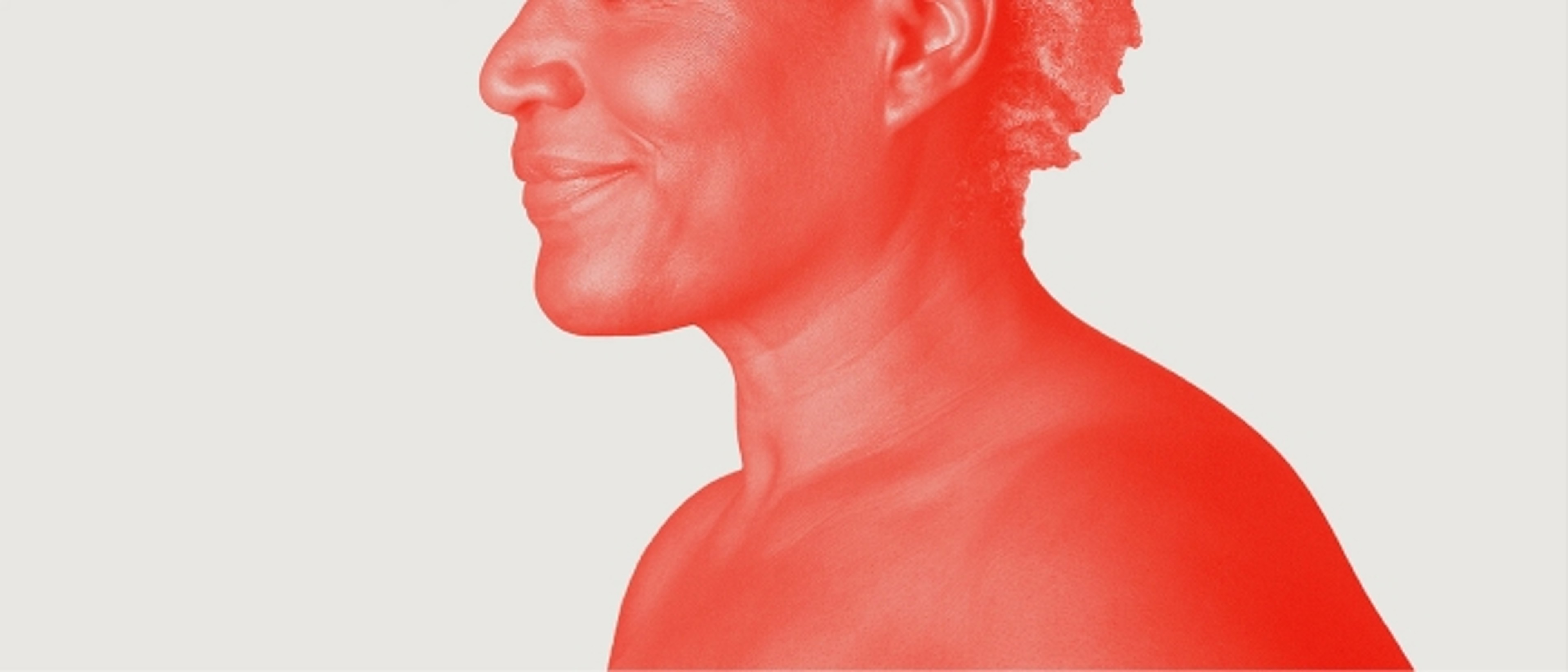 Illustration of a side profile of a woman's upper body