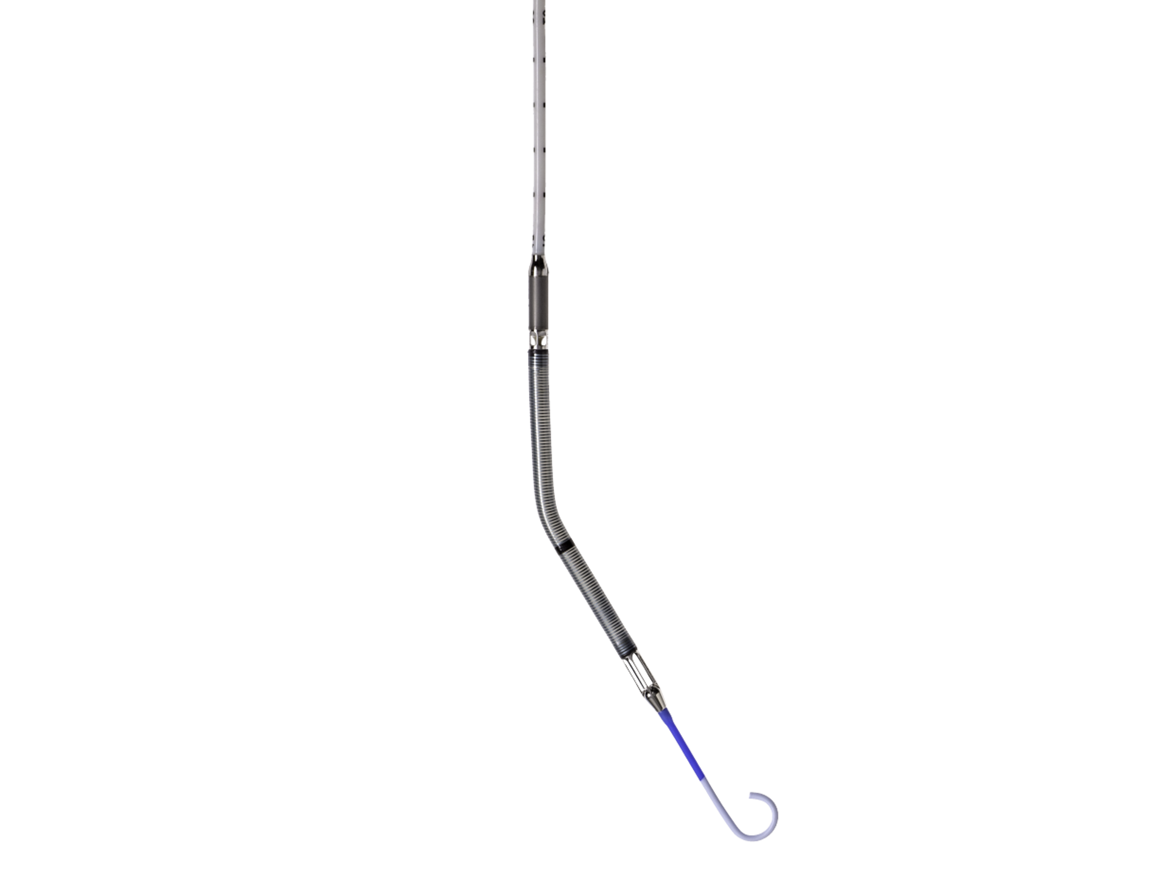 Product image of an Impella CP® with SmartAssist® shown with its catheter and flexible cannula on a white background.