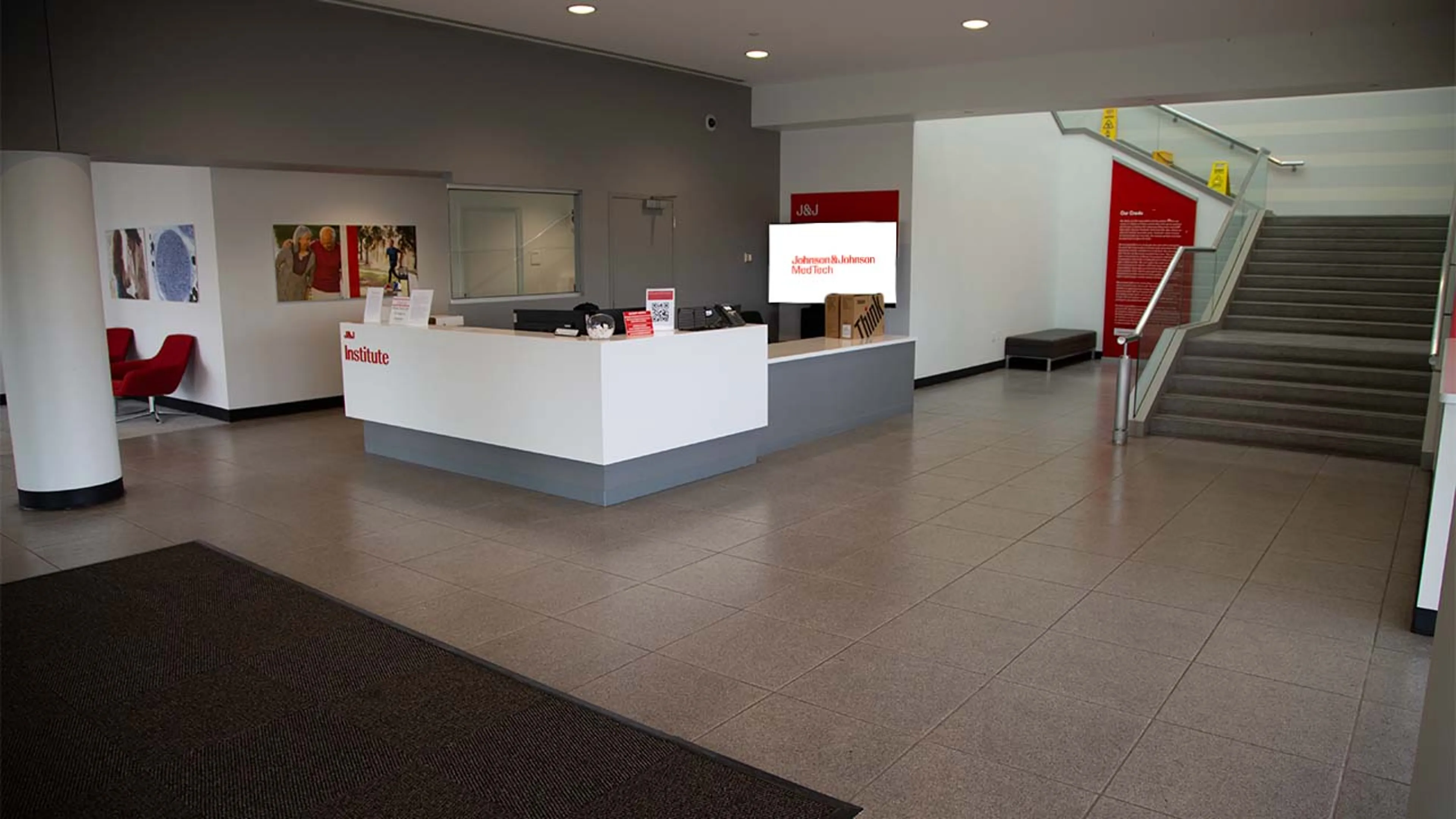 Front lobby in the Johnson & Johnson Institute facility location in Cincinnati, Ohio