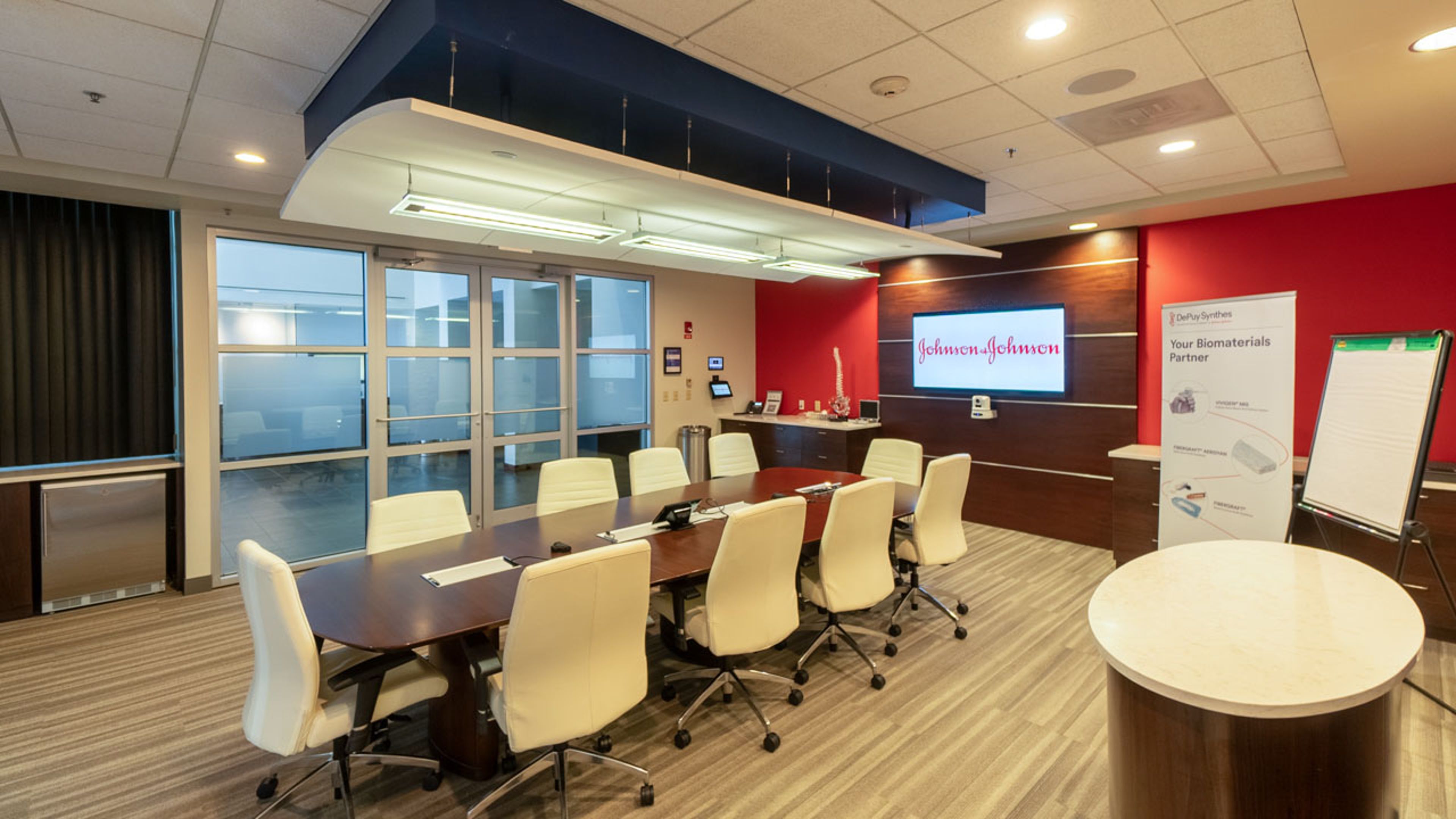 Conference room in the Johnson & Johnson Institute facility location in Raynham, Massachusetts