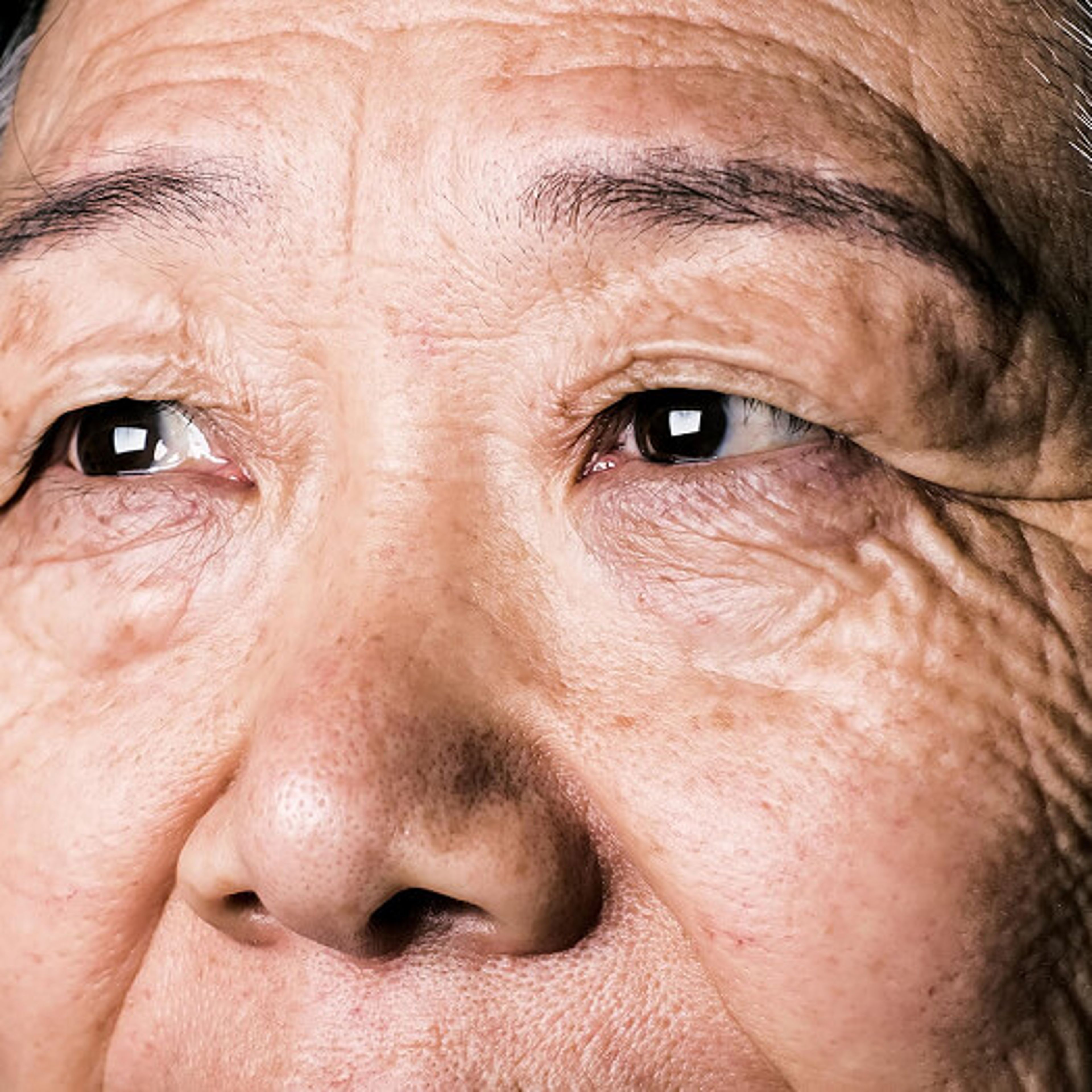 Elderly persons face closeup