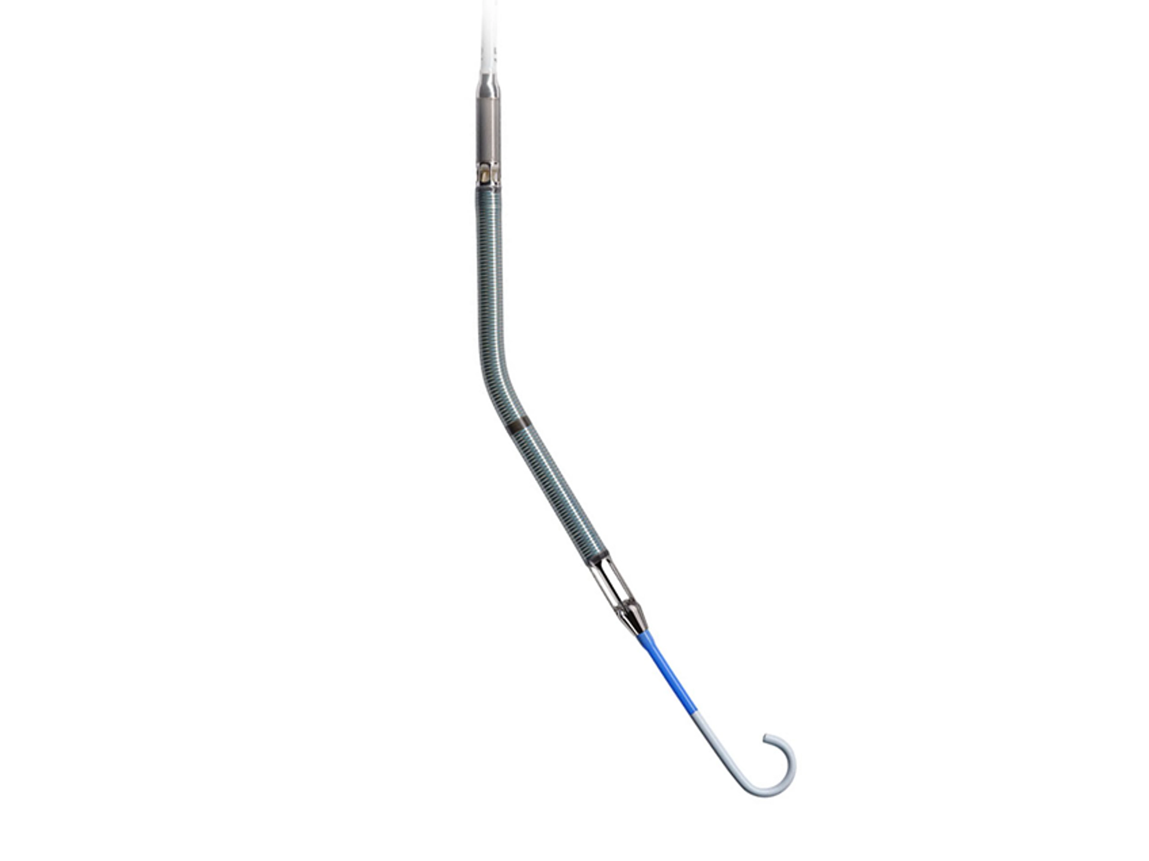 Product image of an Impella CP® with SmartAssist® shown with its catheter and flexible cannula on a white background.