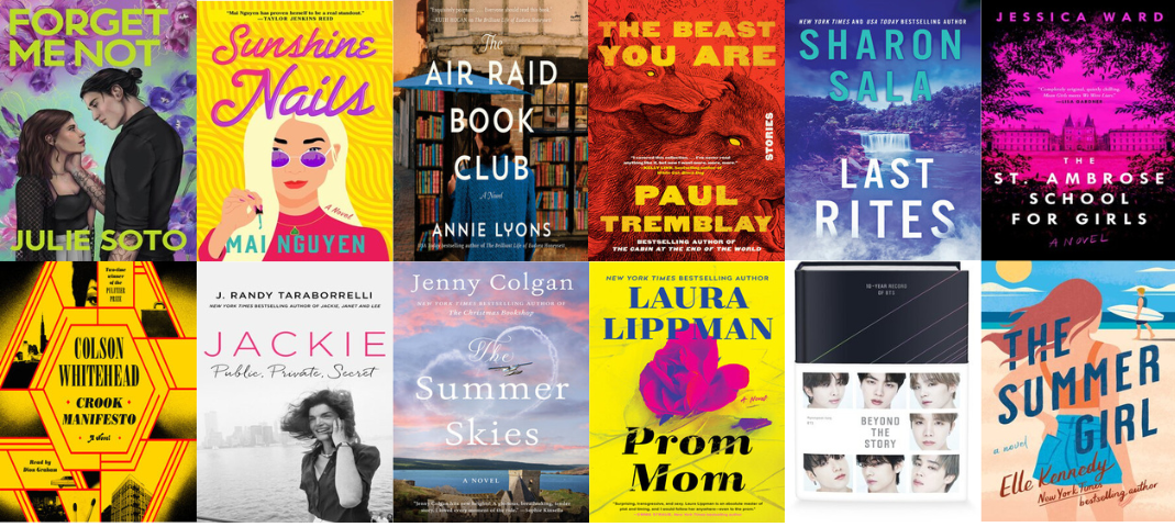 A collage of book covers released in July 2023